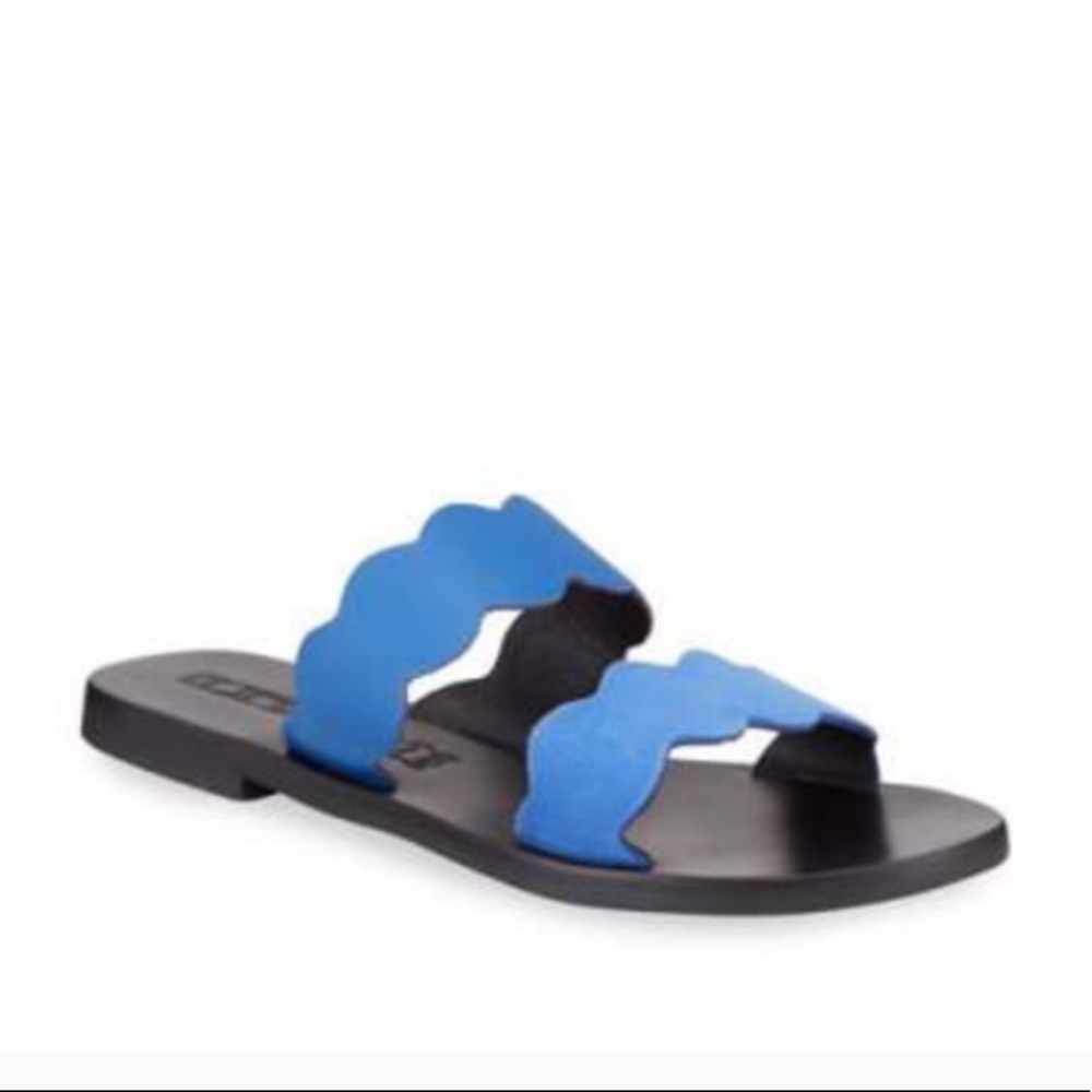 Sol Sana Wave Leather Strap Slide Sandals